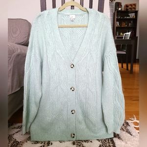 Women's Cardigan Sweater, A New Day, Mint, Oversized
